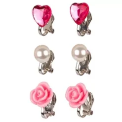 Souza For Kids 3 Paar Clipoorbellen - Roze